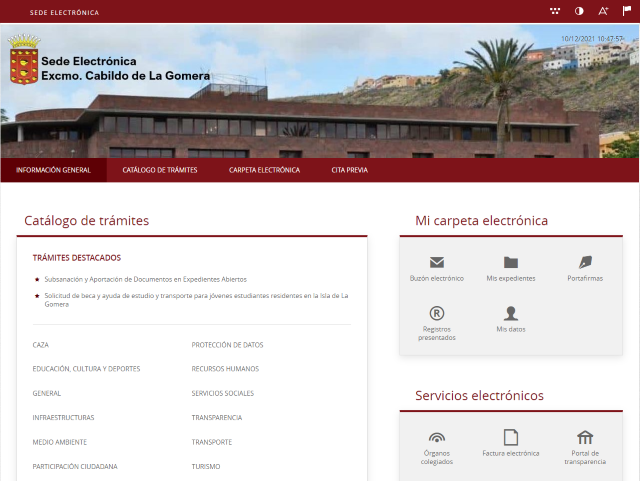 101221 Sede Electrónica del Cabildo Insular de La Gomera