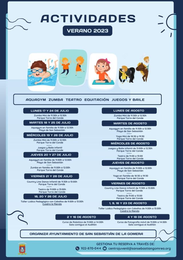 140723 Cartel del programa de actividades de verano San Sebastián de La Gomera 2023