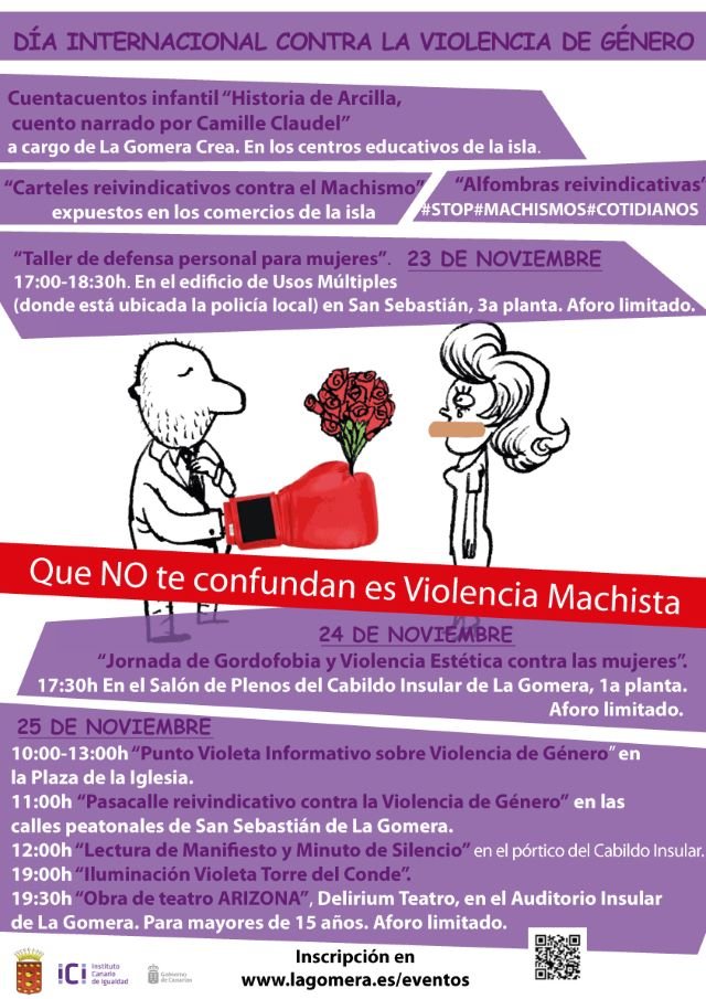 191121 Cartel de la programación del Cabildo Insular con motivo del Día Internacional contra la Violencia de Género