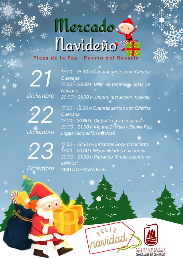 CARTEL MERCADO NAVIDEÑO COMERCIO PTO. NAVIDAD 2022 2023