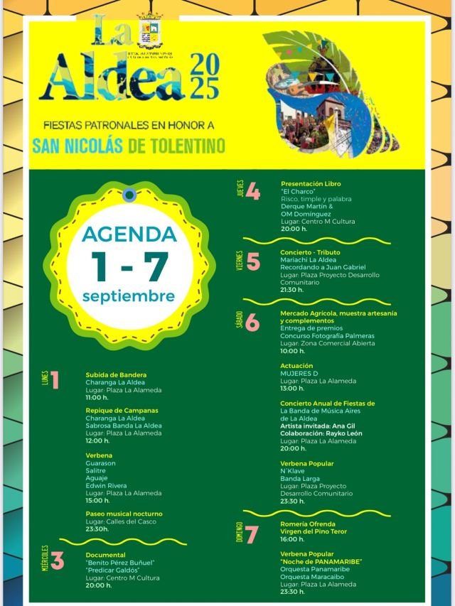 Cartel Agenda semana del 1 al 7 de septiembre