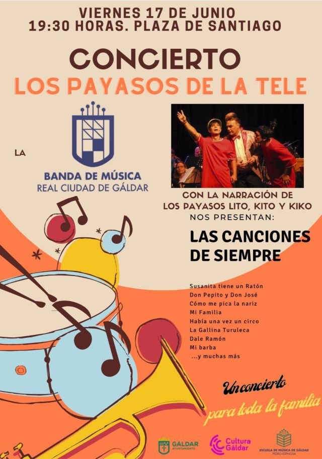 Cartel concierto Los Payasos de la Tele