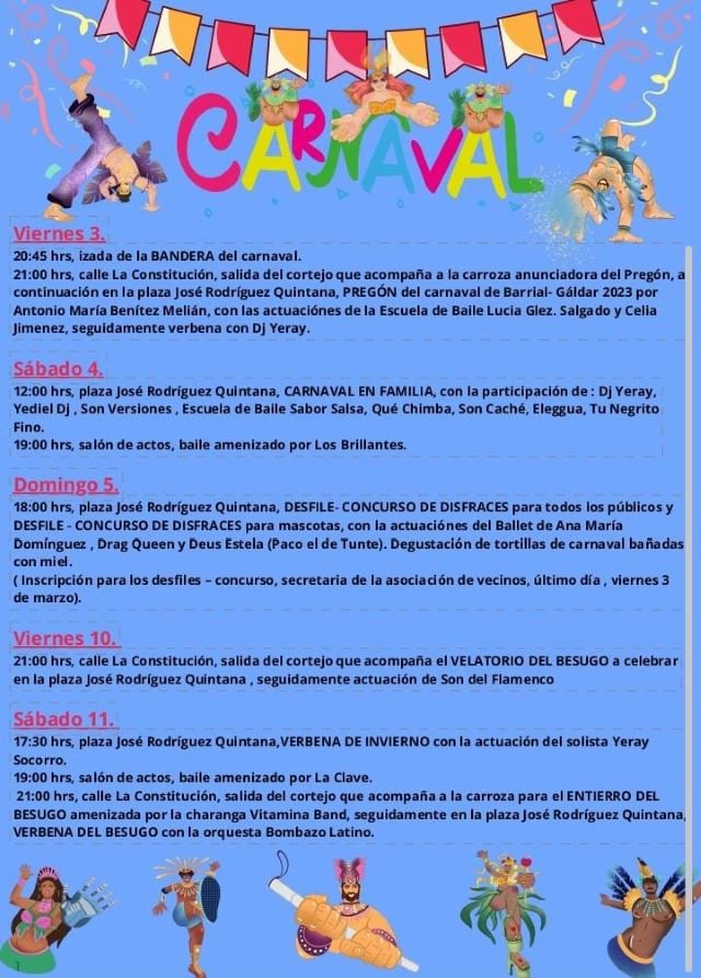 Gáldar celebra el martes de Carnaval con una colorida fiesta de