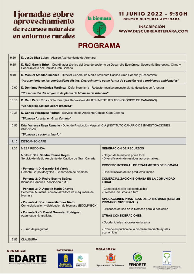 PROGRAMA I JORNADAS SOBRE APROVECHAMIEN LES LA BIOMASA 1