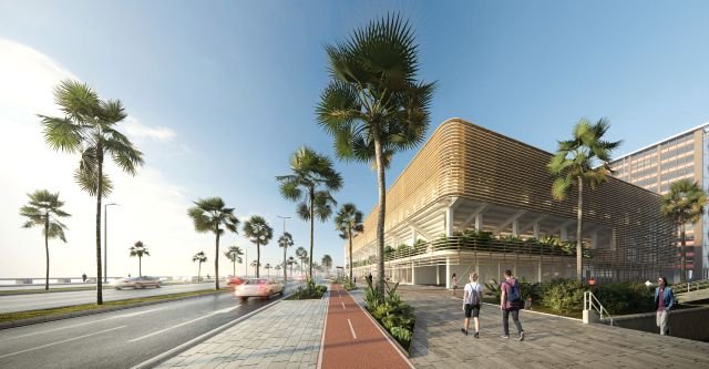 Proyecto del exterior del Centro Insular de Deportes