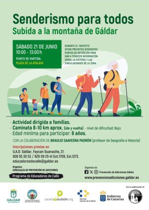 El programa Educadores de Calle organiza una jornada de senderismo a la montaña de Gáldar el 21 de junio