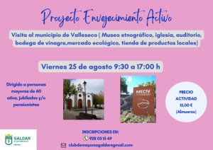 Gáldar: El Programa de Envejecimiento Activo programa una visita a Valleseco