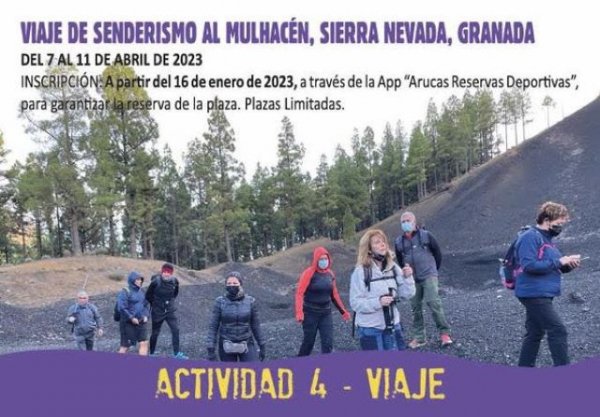 Arucas: Este lunes se abre el plazo de inscripción para participar en el viaje de senderismo a Granada