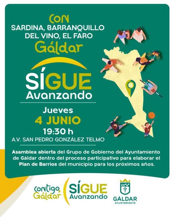 G&aacute;ldar: El proceso participativo &lsquo;Contigo, G&aacute;ldar Sigue Avanzando&rsquo; celebra este jueves en Sardina su &uacute;ltima asamblea abierta
