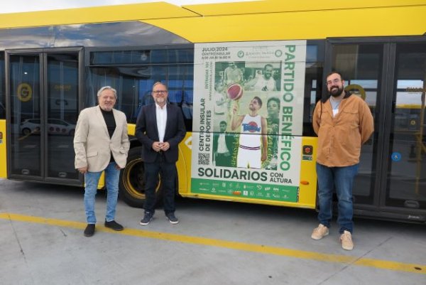 Guaguas Municipales promociona la segunda edición de ‘Solidarios con altura’, el partido benéfico de la Fundación Alejandro Da Silva