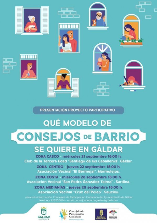 Gáldar: El 21 de septiembre arranca la ronda de presentaciones para definir el modelo de Consejos de Barrio