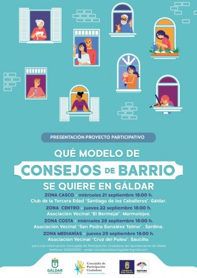 G&aacute;ldar: El 21 de septiembre arranca la ronda de presentaciones para definir el modelo de Consejos de Barrio