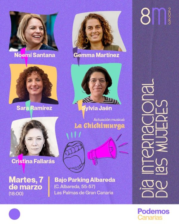 Podemos Canarias celebra el acto ‘Conquistas Feministas’ en la víspera del 8-M para “reivindicar lo logrado y seguir avanzando”