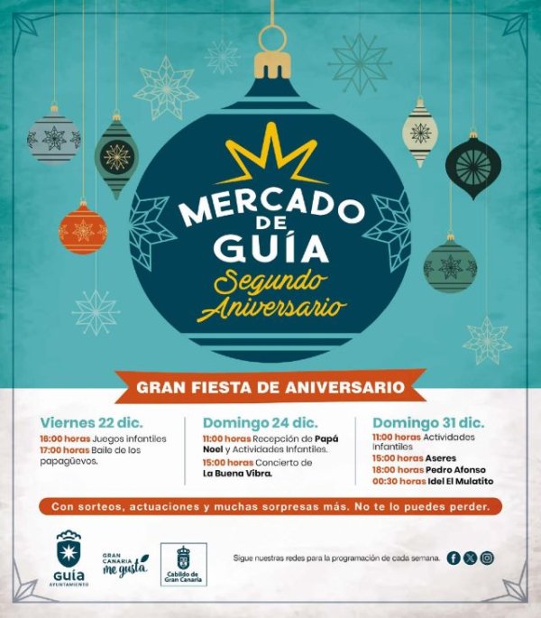El Mercado de Gu&iacute;a celebra la Navidad y Fin de A&ntilde;o con actividades infantiles, conciertos y sorteos