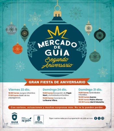 El Mercado de Gu&iacute;a celebra la Navidad y Fin de A&ntilde;o con actividades infantiles, conciertos y sorteos