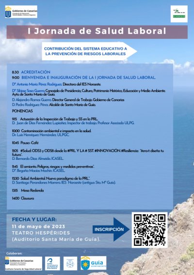 El Teatro Hesp&eacute;rides de Gu&iacute;a acoge este jueves la I Jornada de Salud Laboral organizada por el IES Noroeste