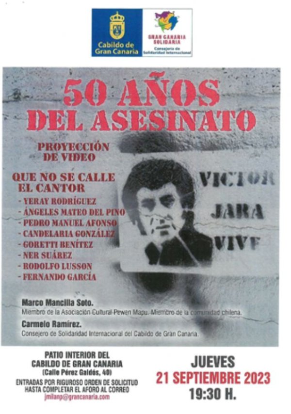 Solidaridad Internacional homenajea a Víctor Jara en el 50 aniversario de su asesinato con el evento &#039;Que no se calle el cantor&#039;