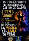 El Casino de G&aacute;ldar acoge una charla de Antonio Ramos sobre los beneficios de la m&uacute;sica y el baile