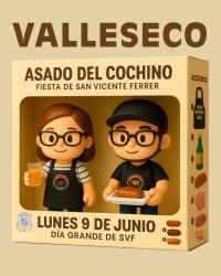 Valleseco celebra el Asado del Cochino en el D&iacute;a Grande de San Vicente Ferrer