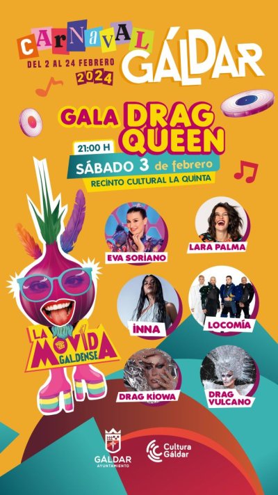Gáldar: Cultura desvela el cartel de la Gala Drag Queen de 'La movida galdense'