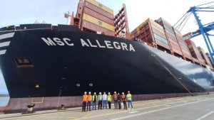 Autoridad Portuaria: Calzada visita el MSC Allegra, uno de los mayores portacontenedores del mundo