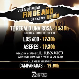 Vaya fiestón que tenemos para despedirnos del año en la Villa de Moya