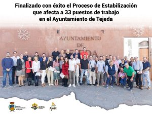 El Ayuntamiento de Tejeda estabiliza 33 puestos de trabajo