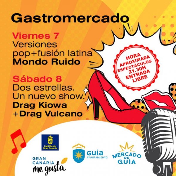 Drag Vulcano y Drag Kiowa actuarán este sábado en el Gastromercado de Guía