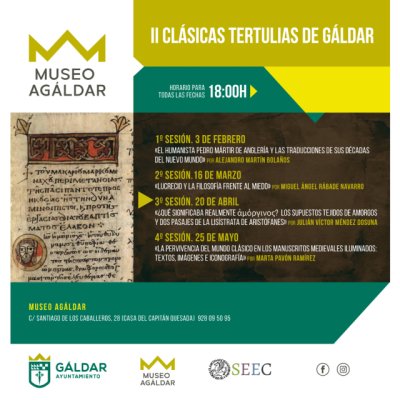 Finalizan este s&aacute;bado las 'II Cl&aacute;sicas Tertulias de G&aacute;ldar' con una sesi&oacute;n sobre la pervivencia del mundo cl&aacute;sico en los manuscritos medievales iluminados