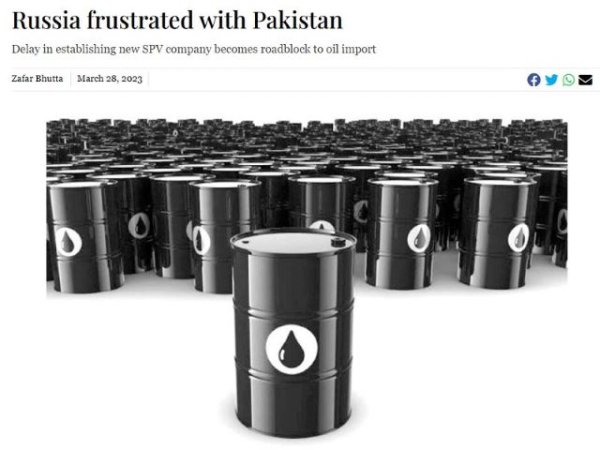 El retraso de Pakist&aacute;n en la importaci&oacute;n de petr&oacute;leo ruso coincide con los informes sobre Islamabad armando a Kiev