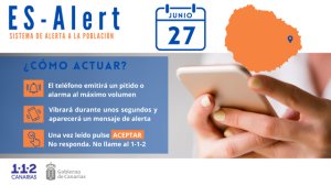El sistema de aviso a la población en caso de emergencia ES-Alert se prueba el jueves 27 de junio en La Gomera