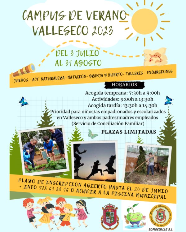 Comienza las inscripciones del Campus de Verano de Valleseco 2023