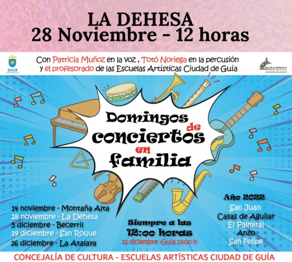 Guía: La Dehesa acoge el segundo concierto ofrecido por las Escuelas Artísticas Municipales Ciudad de Guía