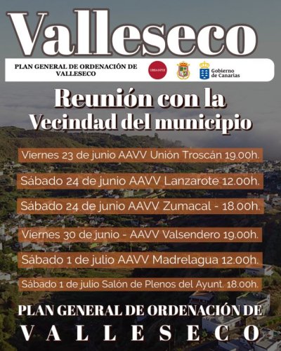 Valleseco lleva a cabo reuniones con la vecindad sobre el Plan General de Ordenaci&oacute;n Urbana