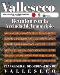 Valleseco lleva a cabo reuniones con la vecindad sobre el Plan General de Ordenaci&oacute;n Urbana