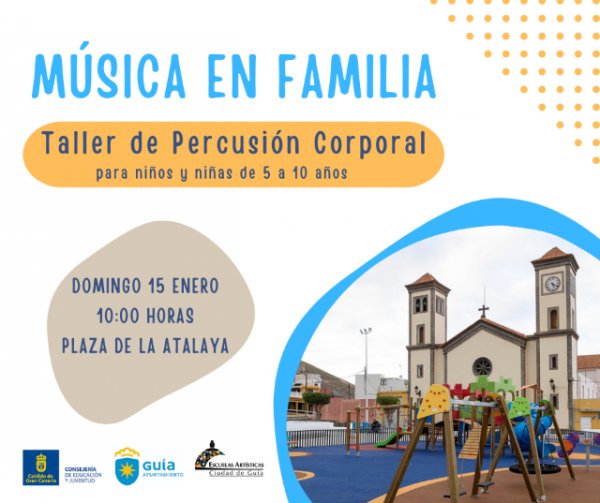 Guía: Taller de Percusión Corporal para niños este domingo en la Plaza de La Atalaya