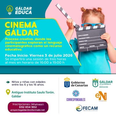 Educaci&oacute;n pone en marcha el proyecto 'Cinema G&aacute;ldar' para acercar el lenguaje cinematogr&aacute;fico a ni&ntilde;os y j&oacute;venes