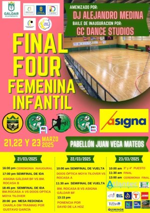 Balonmano: Gáldar será la sede de la Final A4 Femenina Infantil, que se disputará los días 21, 22 y 23 de marzo de 2025