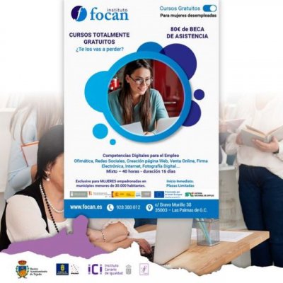 Tejeda: oferta formativa de Cursos Gratuitos online para mujeres desempleadas