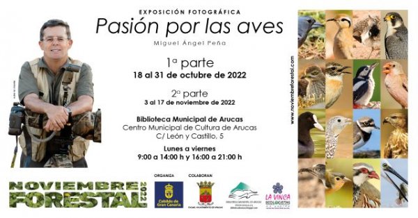 Noviembre Forestal llega a Arucas el martes con la Exposici&oacute;n &ldquo;PASI&Oacute;N POR LAS AVES - I&rdquo;, de Miguel &Aacute;ngel Pe&ntilde;a