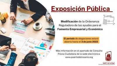 Puerto del Rosario: A consulta ciudadana la Modificaci&oacute;n de la Ordenanza Reguladora de las Ayudas para el Fomento Empresarial y Econ&oacute;mico