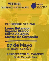 Felipe P&eacute;rez invita a los vecinos de Gu&iacute;a a dise&ntilde;ar el futuro del municipio "de t&uacute; a t&uacute;" Bajo la premisa de que "un municipio se construye caminando sus calles"