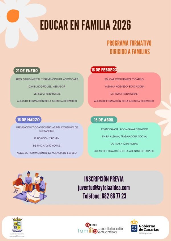 La Aldea de San Nicol&aacute;s impulsa la formaci&oacute;n familiar con una nueva sesi&oacute;n del Programa &ldquo;Educar en Familia 2026&rdquo;