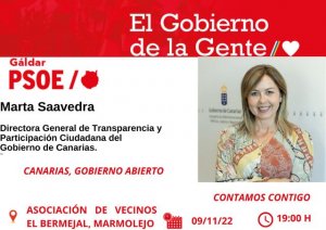 El PSOE Gáldar organiza la ponencia “Canarias, Gobierno Abierto”