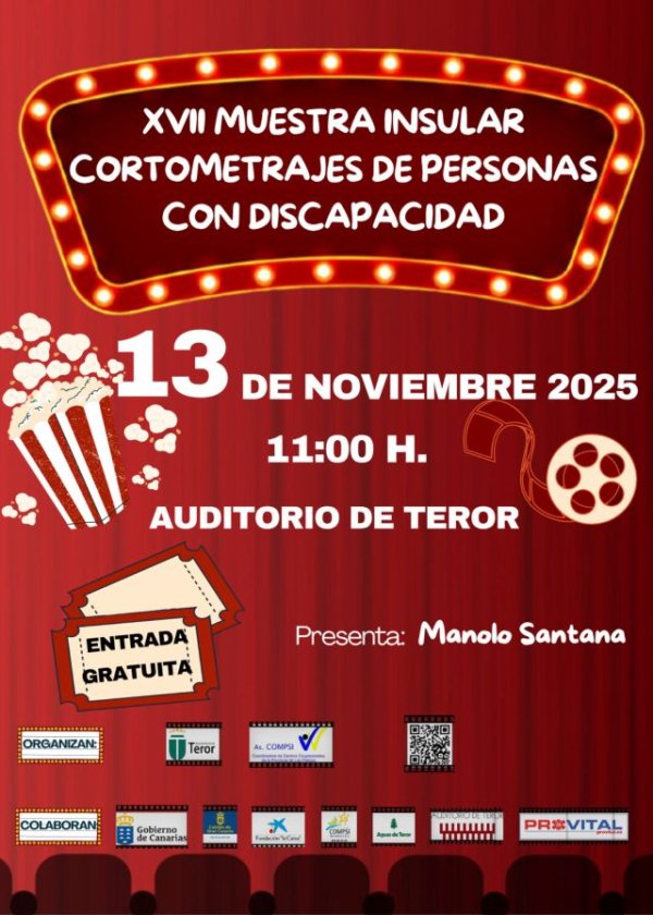 El Auditorio de Teror acoge el 13 de noviembre la 17ª Muestra de Cortometrajes de Personas con Discapacidad