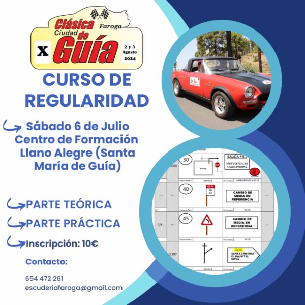 Automovilismo: La Escudería Faroga, realiza un curso de regularidad, de cara a la X Clásica Ciudad de Guía