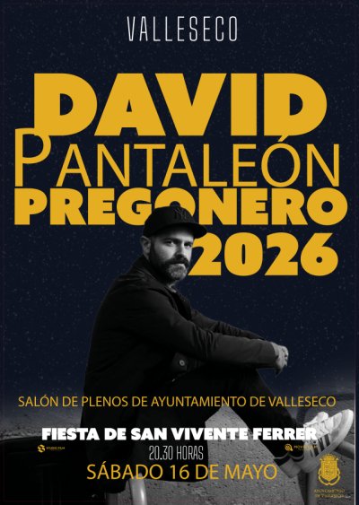 Valleseco: David Pantaleón, pregonero de las Fiestas del Huevo Duro