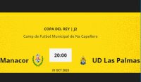 Radio Faro del Noroeste retransmite hoy martes, 31-10-23, a las 20.00 horas - UD Manacor - UD Las Palmas (Partido Copa del Rey)