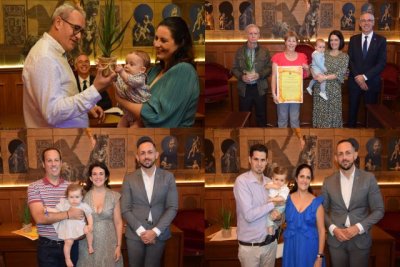 Gáldar da la bienvenida a Aurora, Antonio, Martina y Agoney