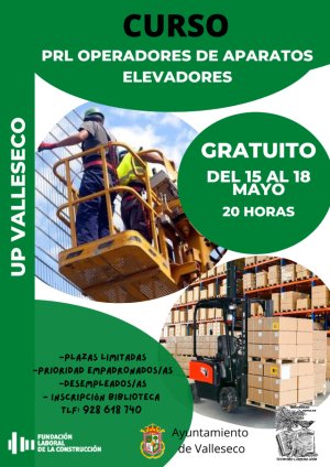 Valleseco organiza un curso de aparatos elevadores